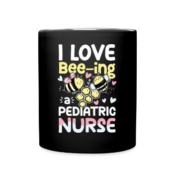 I Love Bee-ing a Pediatric Nurse - Tasse einfarbig - Schwarz - Vorne