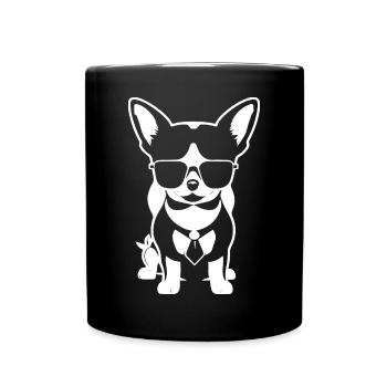 Funny Chihuahua wearing Sunglasses Chihuahuas - Full Colour Mug - black - Front