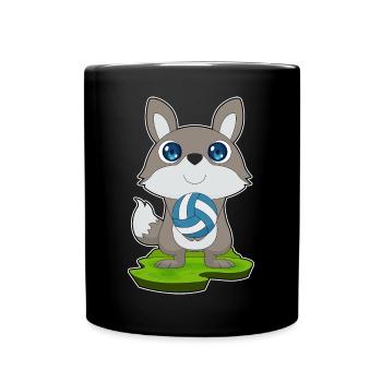 Hund Volleyballspieler Volleyball Sport - Tasse einfarbig - Schwarz - Vorne