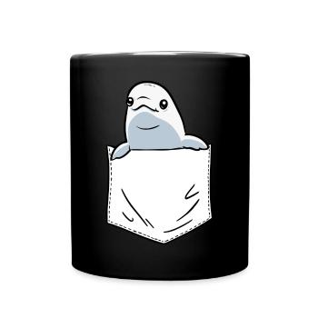 Weißwal Beluga Wal - Tasse einfarbig - Schwarz - Vorne