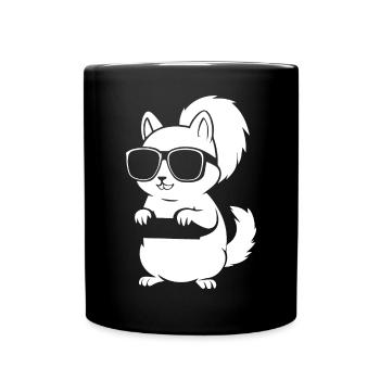 Funny Squirrel Wearing Sunglasses Squirrels - Full Colour Mug - black - Front