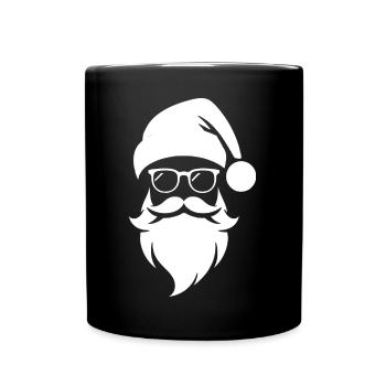 Masque de Portrait de tête de Père Noël - Mug uni - noir - Devant