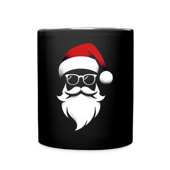 Masque de Portrait de tête de Père Noël - Mug uni - noir - Devant