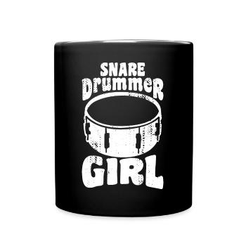 Fille batteur - Mug uni - noir - Devant