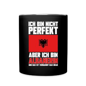 Albanische Flagge Albanischer Adler Shqiponja - Tasse einfarbig - Schwarz - Vorne