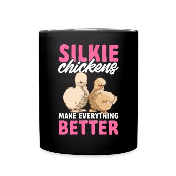 Seidenhuhn Poulet soyeux - Mug uni - noir - Devant