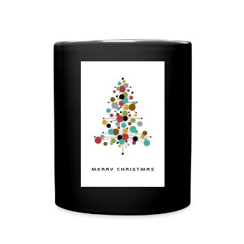 Christmas tree modern - Full Colour Mug - black - Front