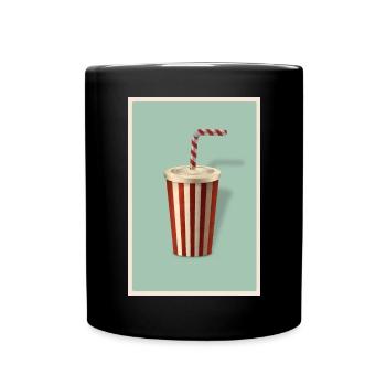 Milkshake Softdrink im Retro Style - Tasse einfarbig - Schwarz - Vorne