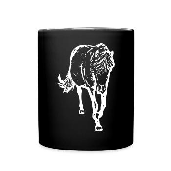 cheval blanc cheval blanc t-shirt cadeau cavalier - Mug uni - noir - Devant