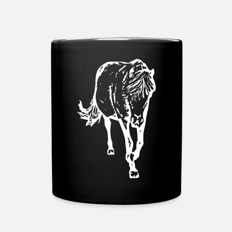 weißes Pferd weiß Pferde T-shirt Geschenk Reiter  - Tasse einfarbig - Schwarz