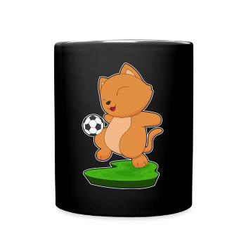 Chat Joueur De Football Football - Mug uni - noir - Devant