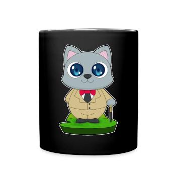 Canne de marche pour pensionnaires chats - Mug uni - noir - Devant