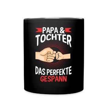Papa Tochter Vater Familie Geschenk - Tasse einfarbig - Schwarz - Vorne