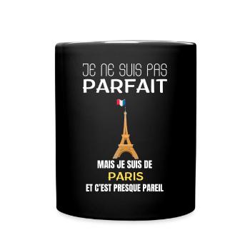 Je ne suis pas parfait Paris - Mug uni - noir - Devant