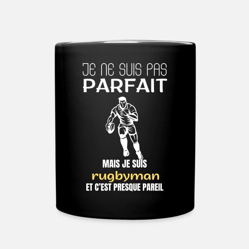 Rugby player I'm not perfect - Full Colour Mug - black