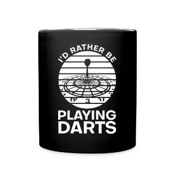 Ich würde lieber Darts spielen - Tasse einfarbig - Schwarz - Vorne