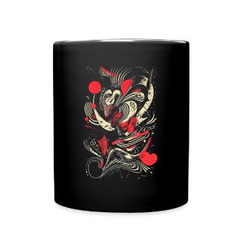 Cooles abstraktes Design mit dynamischen Linien und Schattierungen - Tasse einfarbig - Schwarz - Vorne
