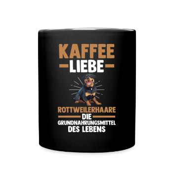 Kaffee Hund Rottweiler - Tasse einfarbig - Schwarz - Vorne