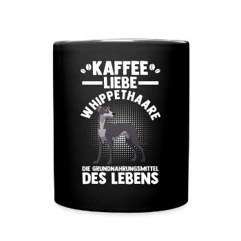 Hund Kaffee Whippet - Tasse einfarbig - Schwarz - Vorne