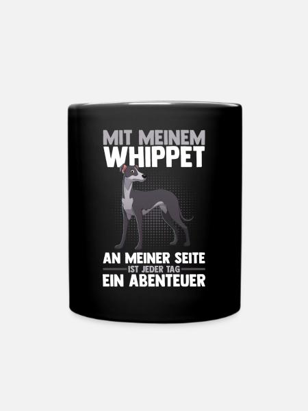 Hund Whippet - Tasse einfarbig - Schwarz