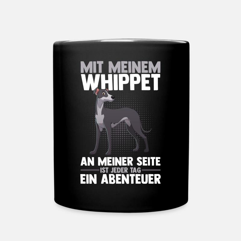 Hund Whippet - Tasse einfarbig - Schwarz