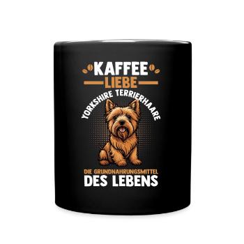 Hund Kaffee Yorkshire Terrier - Tasse einfarbig - Schwarz - Vorne