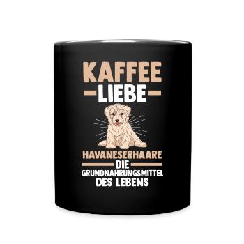 Hund Kaffee Havaneser - Tasse einfarbig - Schwarz - Vorne