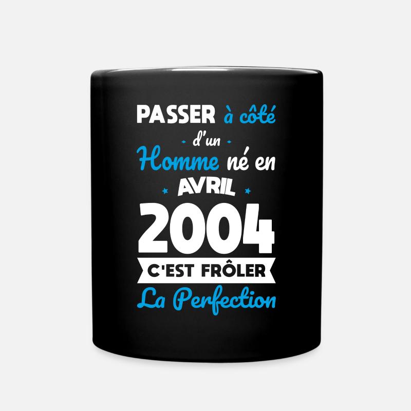 20th Anniversary - Born in April 2004 - Full Colour Mug - black