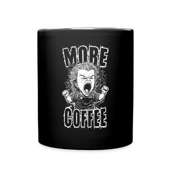 Kaffee-Sucht - Tasse einfarbig - Schwarz - Vorne