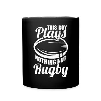 Rugby Boy - Full Colour Mug - black - Front