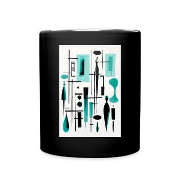 Cubist color lines - Full Colour Mug - black - Front