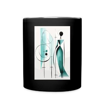 Teal Geometry Silhouette - Full Colour Mug - black - Front