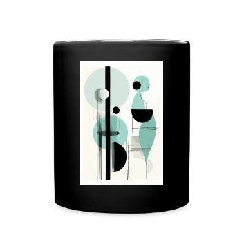 Abstrakte Geometrie in Teal Schwarz - Tasse einfarbig - Schwarz - Vorne