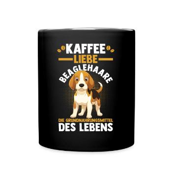 Dog Coffee Beagle - Full Colour Mug - black - Front