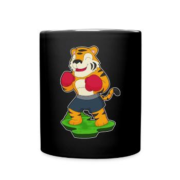 Tiger Boxer Boxhandschuhe Boxen - Tasse einfarbig - Schwarz - Vorne