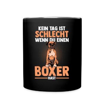 Hund Deutscher Boxer - Tasse einfarbig - Schwarz - Vorne