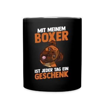 Hund Deutscher Boxer - Tasse einfarbig - Schwarz - Vorne