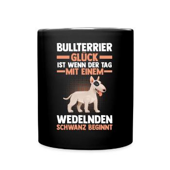 Hund Bullterrier - Tasse einfarbig - Schwarz - Vorne