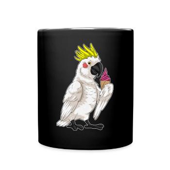 Papagei Waffeleis - Tasse einfarbig - Schwarz - Vorne