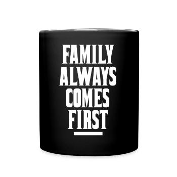 La famille passe avant tout - Mug uni - noir - Devant