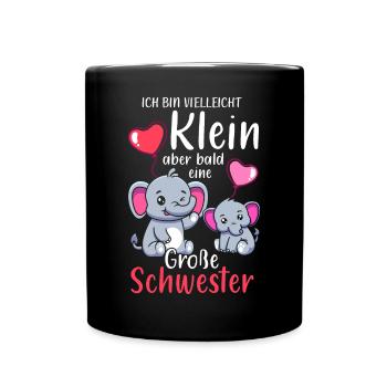 Je suis petite mais bientôt une grande sœur - Mug uni - noir - Devant