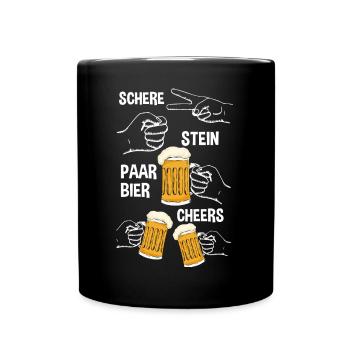 Paar Bier Bierliebhaber Bier Hopfenes Schere Stein - Tasse einfarbig - Schwarz - Vorne