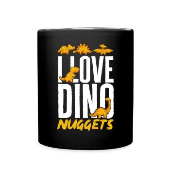 Dino Nuggets Dinosaurier Chicken Nuggets - Tasse einfarbig - Schwarz - Vorne