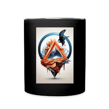 Eagle on melting mountains - Full Colour Mug - black - Front