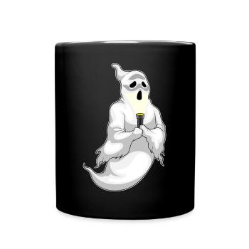 Geist Halloween Taschenlampe - Tasse einfarbig - Schwarz - Vorne