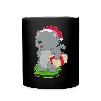 Forfait Noël chat - Mug uni - noir - Devant