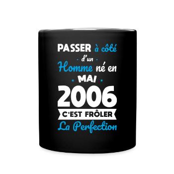 Birthday 18 years old - Born in May 2006 - Full Colour Mug - black - Front