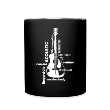 Gitarre Illustration Typografie Western Logo - Tasse einfarbig - Schwarz - Vorne