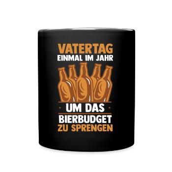 Papa Bier Vater Vatertag - Tasse einfarbig - Schwarz - Vorne