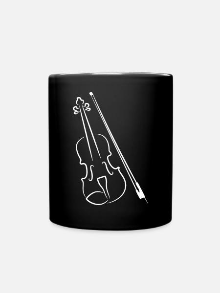 Violine Streichbogen - Tasse einfarbig - Schwarz